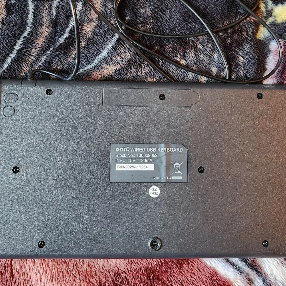 Black Onn-Wired Keyboard Stock#100009052